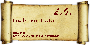Lepényi Itala névjegykártya